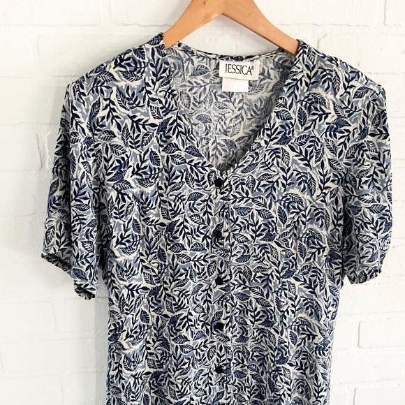 Vintage Blue and White Maxi Dress - Picture 3 of 14